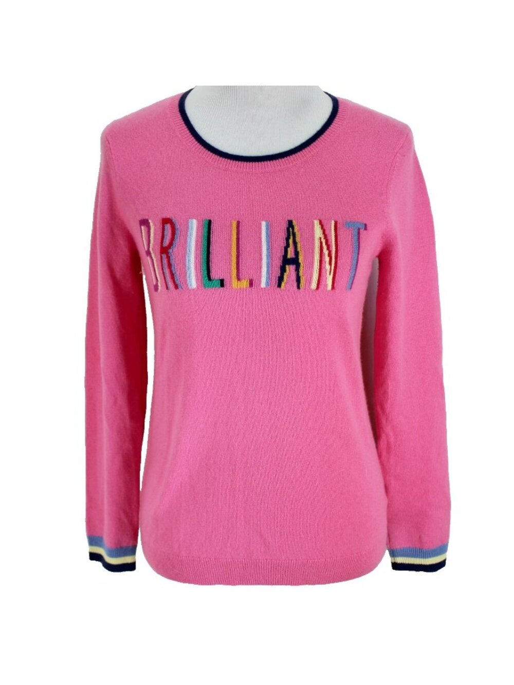 Talbots Cashmere Sweater Womens Size S Pink Brilliant Long Sleeve Pullover